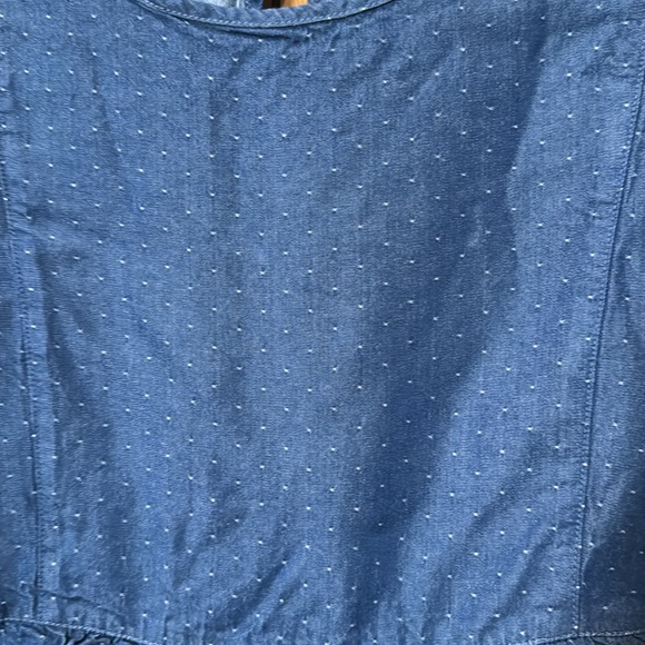 Denim polka dot peplum top - Picture 2 of 5